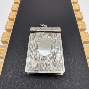 Large Sterling Silver Vintage Hinged Notebook / Pill / Prayer / Photo Locket